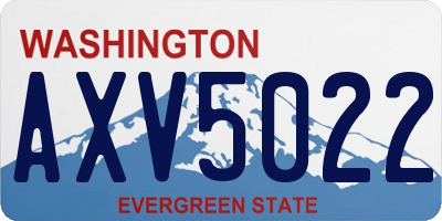 WA license plate AXV5022