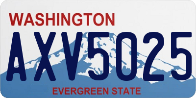 WA license plate AXV5025