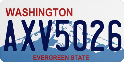 WA license plate AXV5026