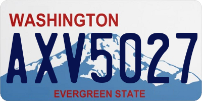 WA license plate AXV5027
