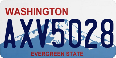 WA license plate AXV5028