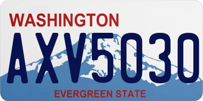 WA license plate AXV5030