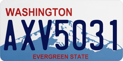 WA license plate AXV5031