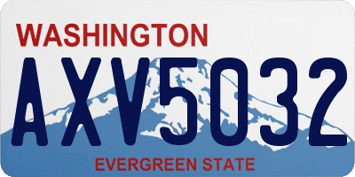 WA license plate AXV5032