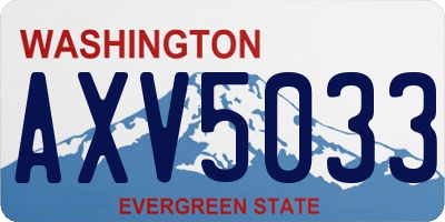 WA license plate AXV5033