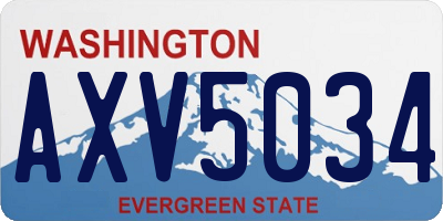 WA license plate AXV5034