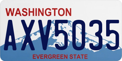 WA license plate AXV5035