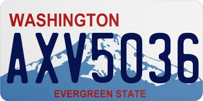 WA license plate AXV5036