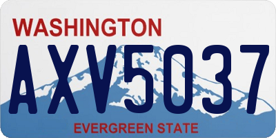 WA license plate AXV5037