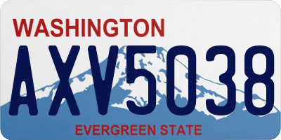 WA license plate AXV5038