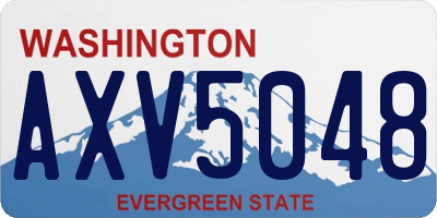 WA license plate AXV5048
