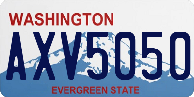 WA license plate AXV5050