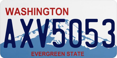 WA license plate AXV5053