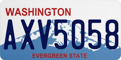 WA license plate AXV5058