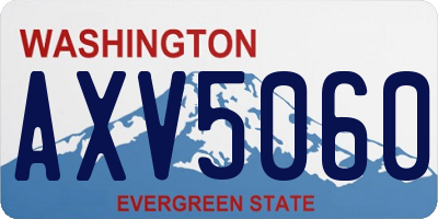 WA license plate AXV5060