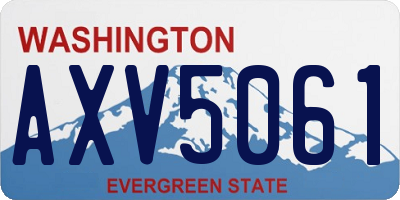 WA license plate AXV5061