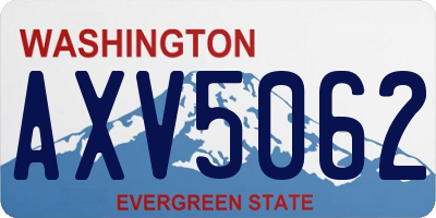 WA license plate AXV5062