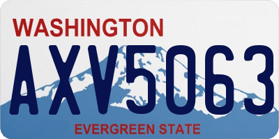 WA license plate AXV5063