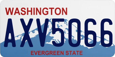 WA license plate AXV5066