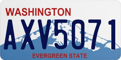 WA license plate AXV5071