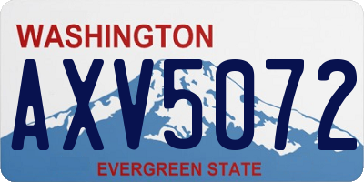 WA license plate AXV5072