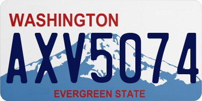 WA license plate AXV5074