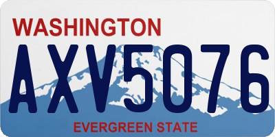 WA license plate AXV5076