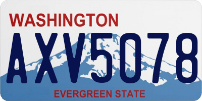 WA license plate AXV5078