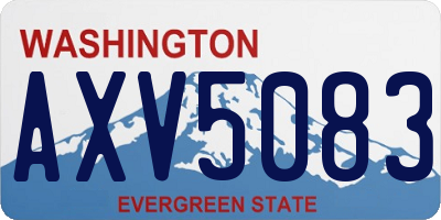 WA license plate AXV5083