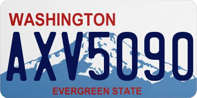 WA license plate AXV5090