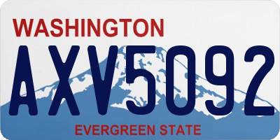 WA license plate AXV5092