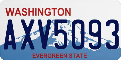 WA license plate AXV5093