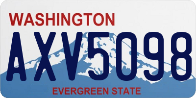 WA license plate AXV5098
