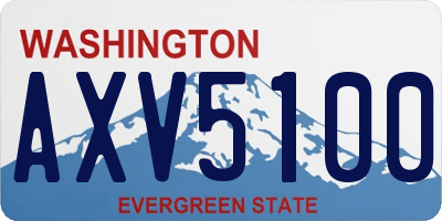 WA license plate AXV5100
