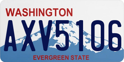 WA license plate AXV5106