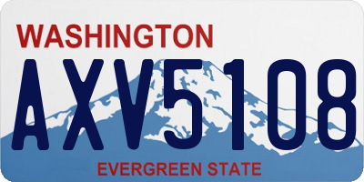 WA license plate AXV5108