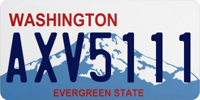 WA license plate AXV5111