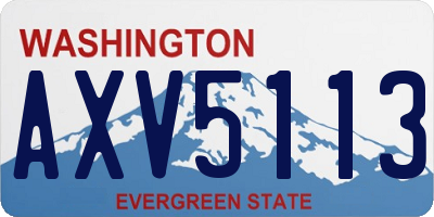 WA license plate AXV5113