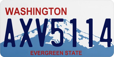 WA license plate AXV5114