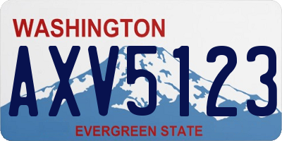 WA license plate AXV5123