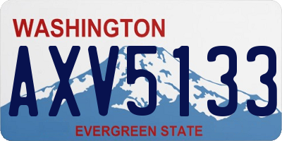 WA license plate AXV5133