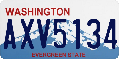 WA license plate AXV5134