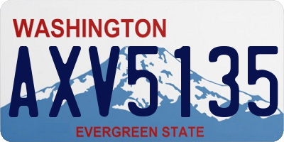 WA license plate AXV5135