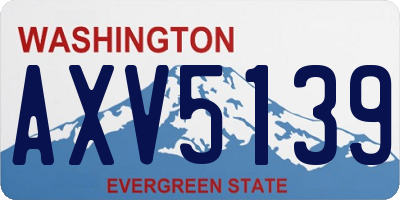 WA license plate AXV5139