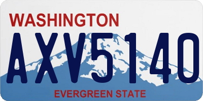 WA license plate AXV5140