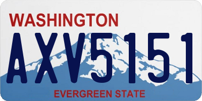 WA license plate AXV5151