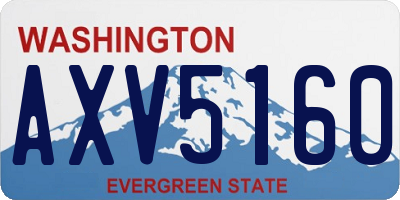 WA license plate AXV5160