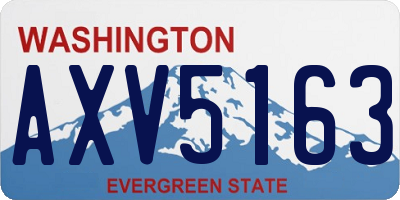 WA license plate AXV5163