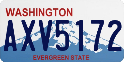 WA license plate AXV5172