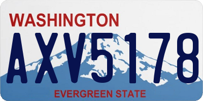 WA license plate AXV5178